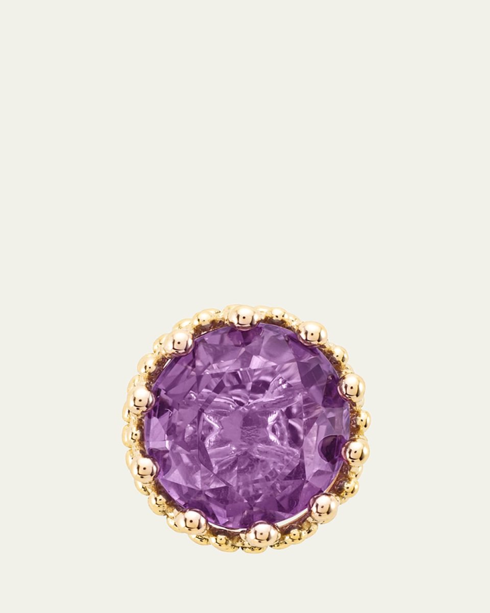 Pierreries 18K Yellow Gold Amethyst Stud Earring, Single